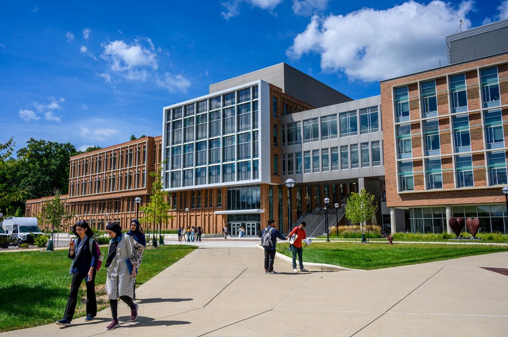 The Leinweber Computer Science and Information Building recently received LEED Gold certification. (Photo by Jeffrey M. Smith, School of Information)